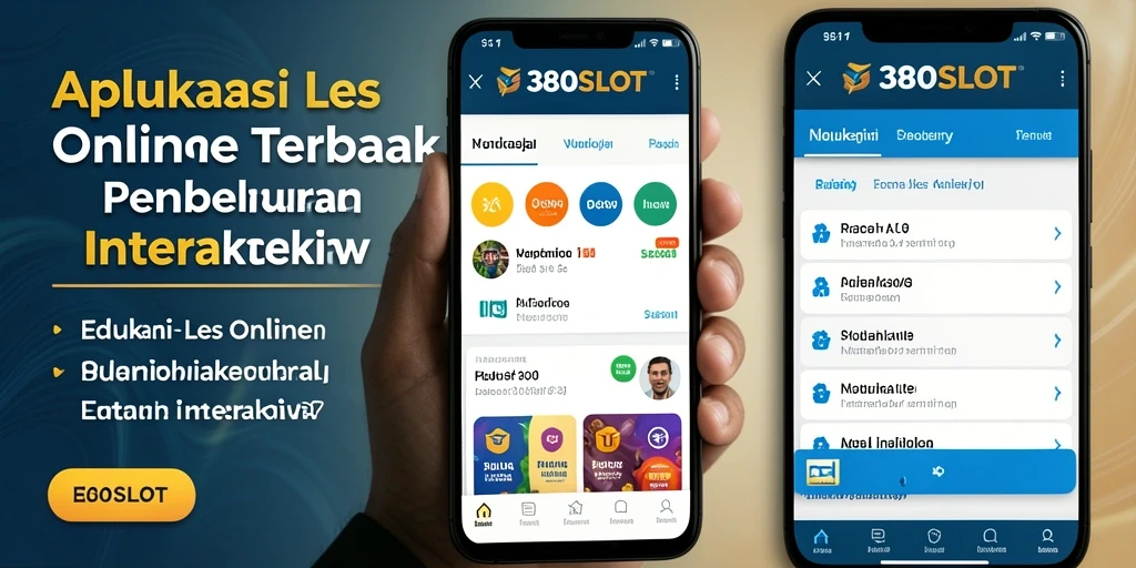 Tampilan antarmuka pengguna aplikasi Les Online 380SLOT yang sederhana dan intuitif.