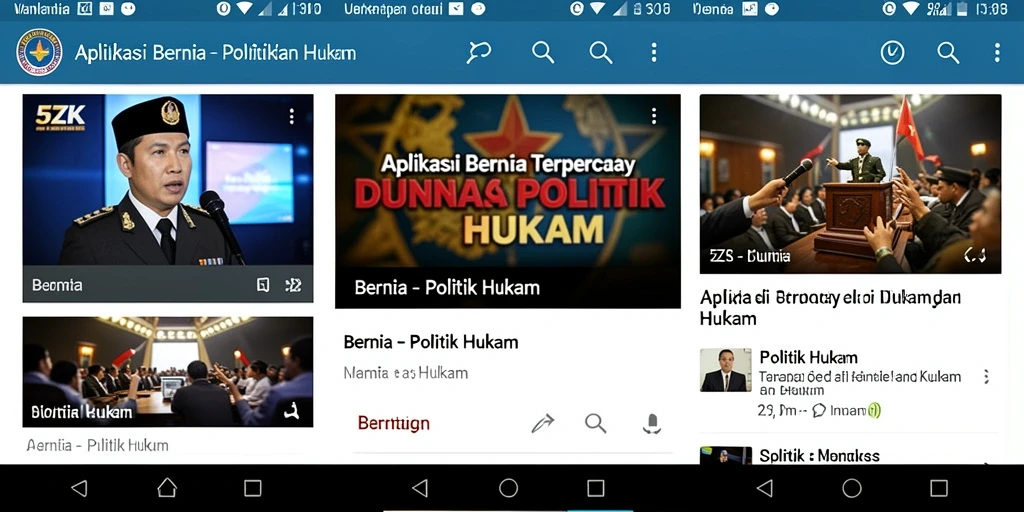 Antarmuka aplikasi 5ZK dengan informasi politik dan hukum terkini.