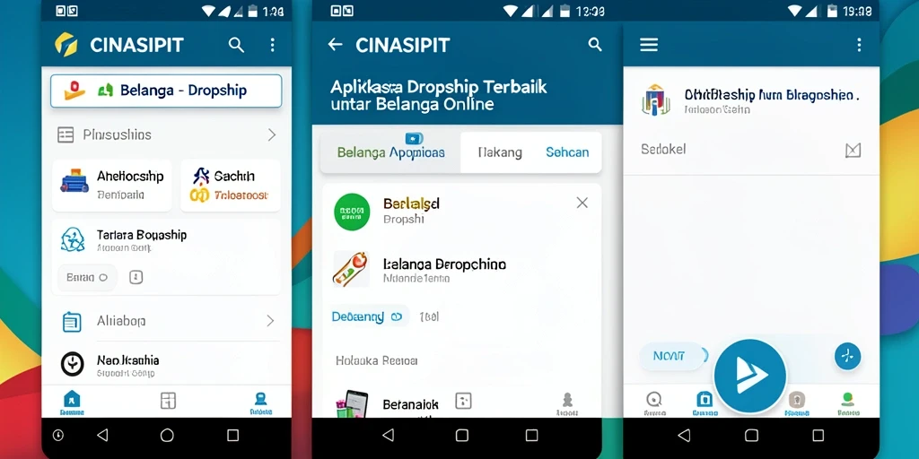 Tampilan antarmuka aplikasi CINASIPIT yang user-friendly untuk dropship.