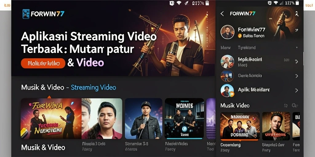 Antarmuka pengguna FORWIN77 untuk streaming video berkualitas tinggi.