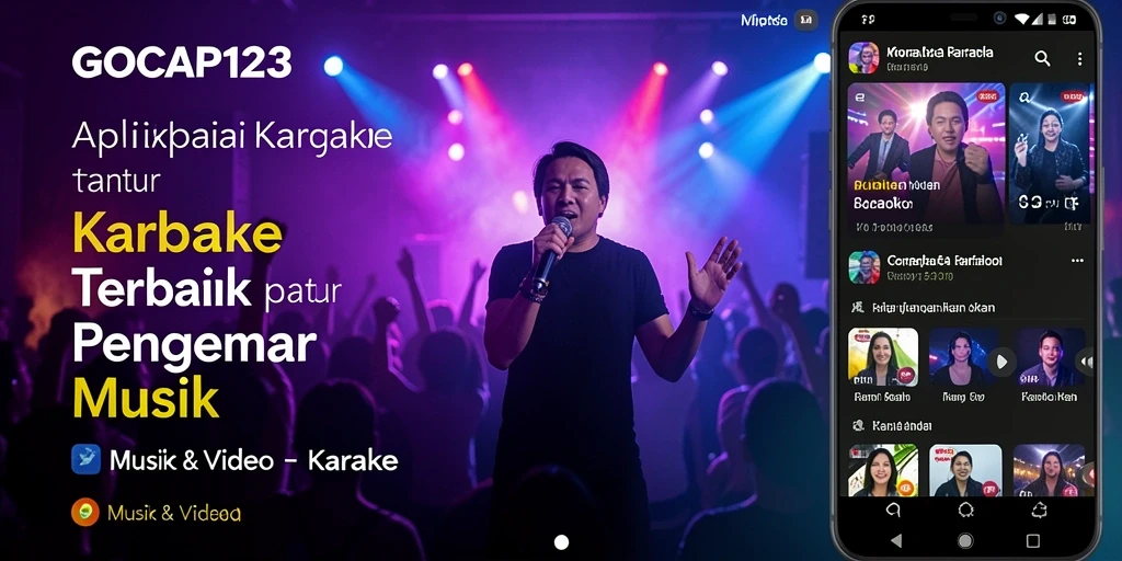 Antarmuka GOCAP123 yang menarik dengan fitur karaoke.