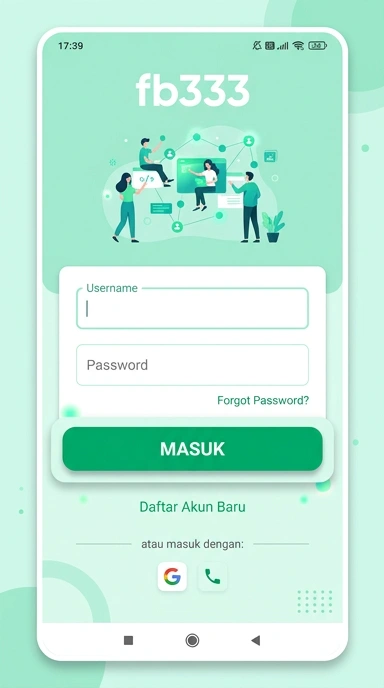 Tampilan halaman login fb333
